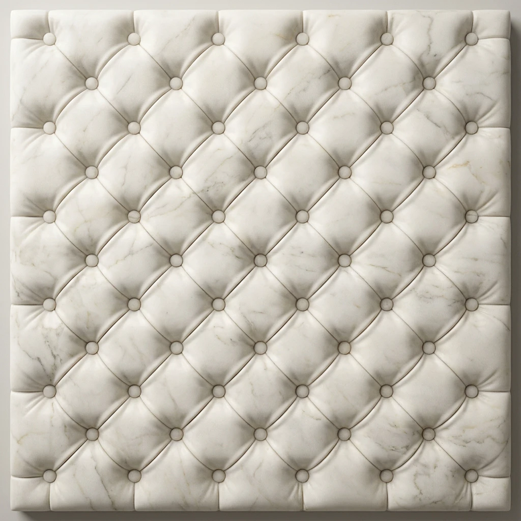 Antolini Afyon White Selected marble in Capitonné Finish, diamond-quilted texture in white