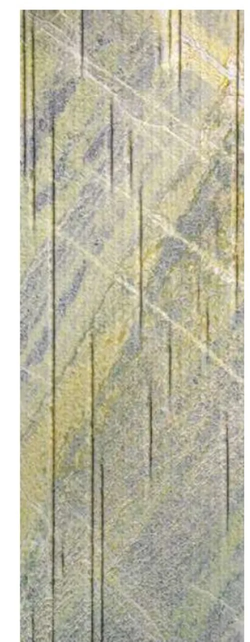Rain finish on Antolini stone — vertical streaked texture