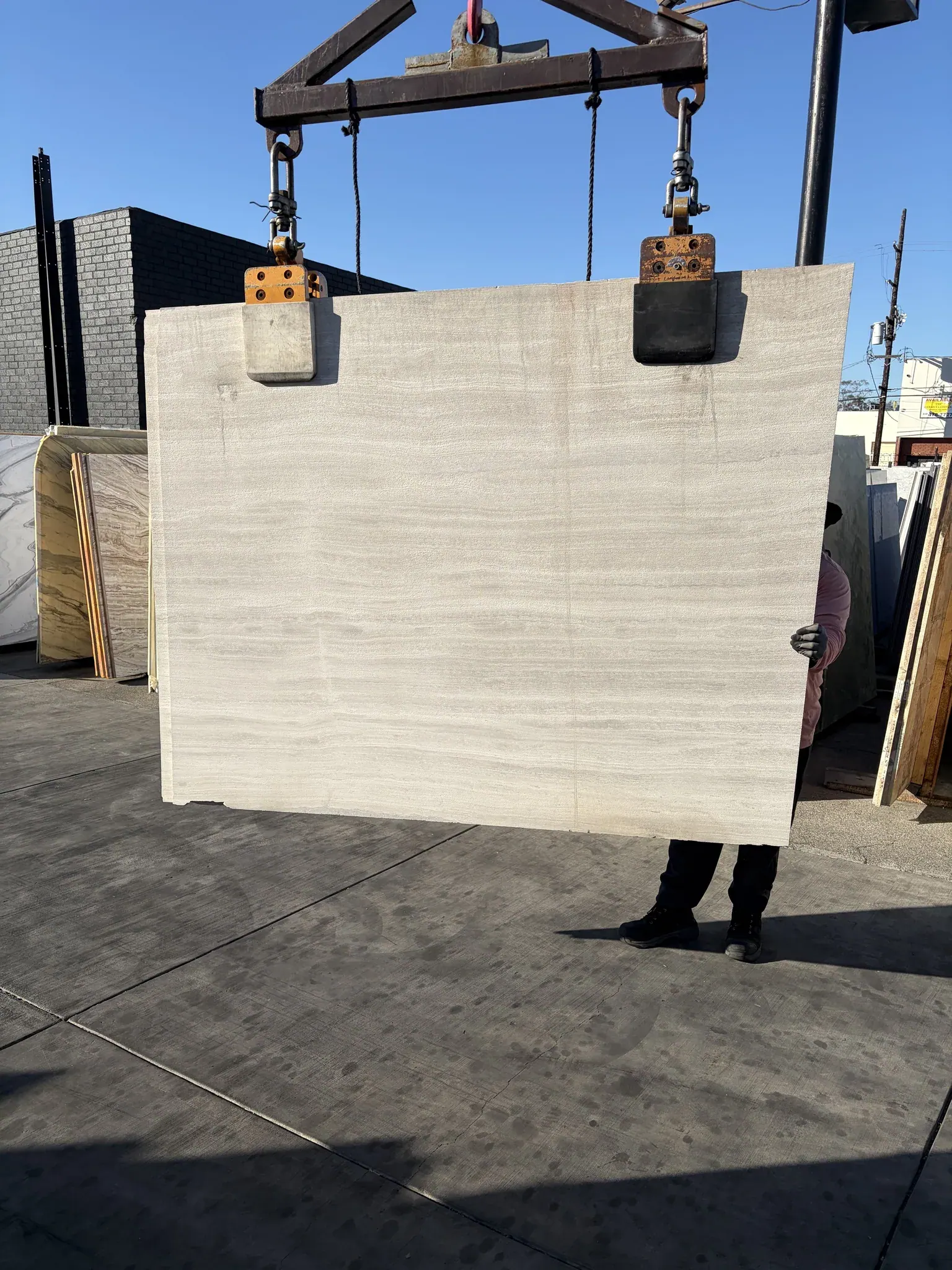 Athens Silver Haisa limestone slab at Royal Stone