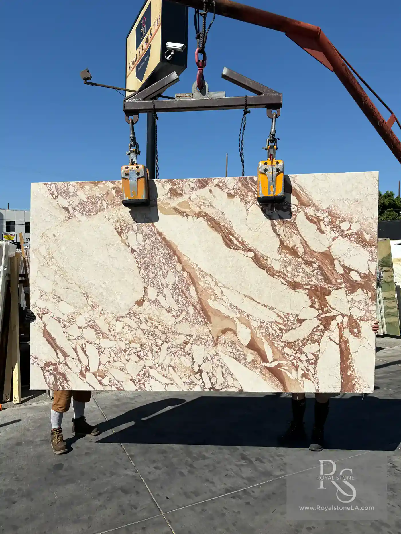 Breccia Almeria — Lot PLST1345 marble slab at Royal Stone Los Angeles