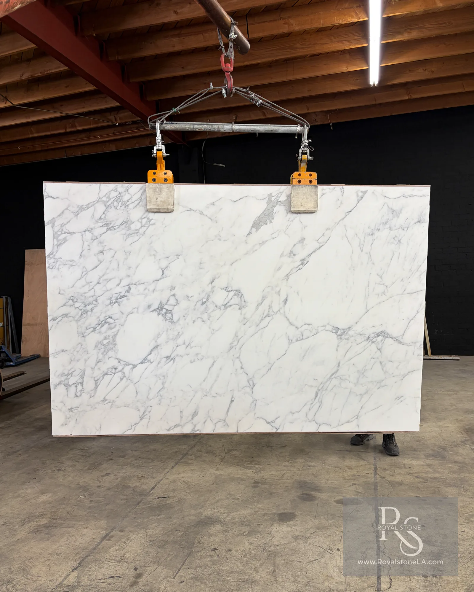 Calacatta Borghini Extra marble slab at Royal Stone Los Angeles