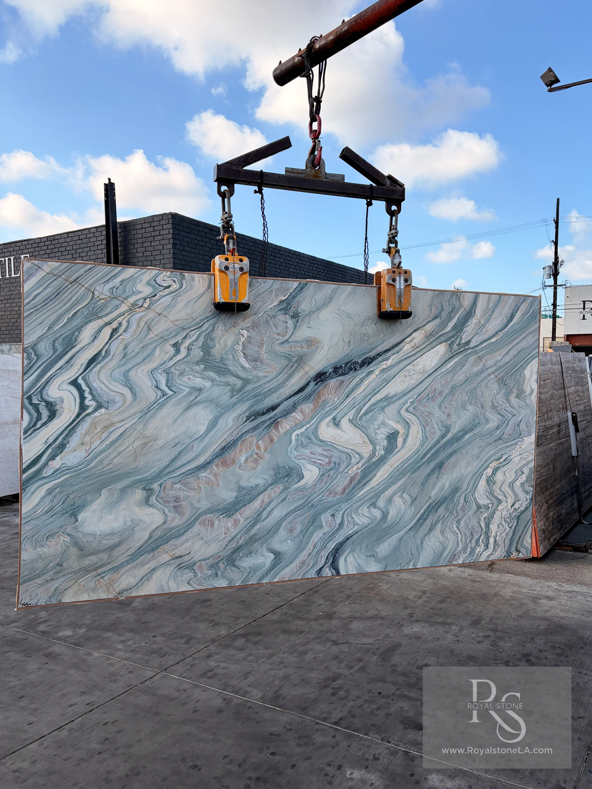 Cipollino Verde Select Bassi 8707 marble slab at Royal Stone Los Angeles