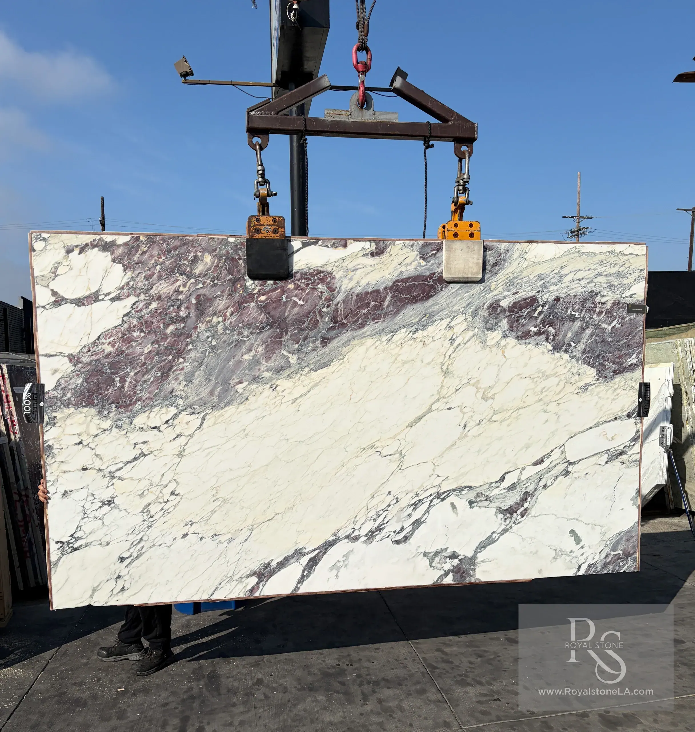 Breccia Capraia — Antolini · Marble slab at the Royal Stone yard