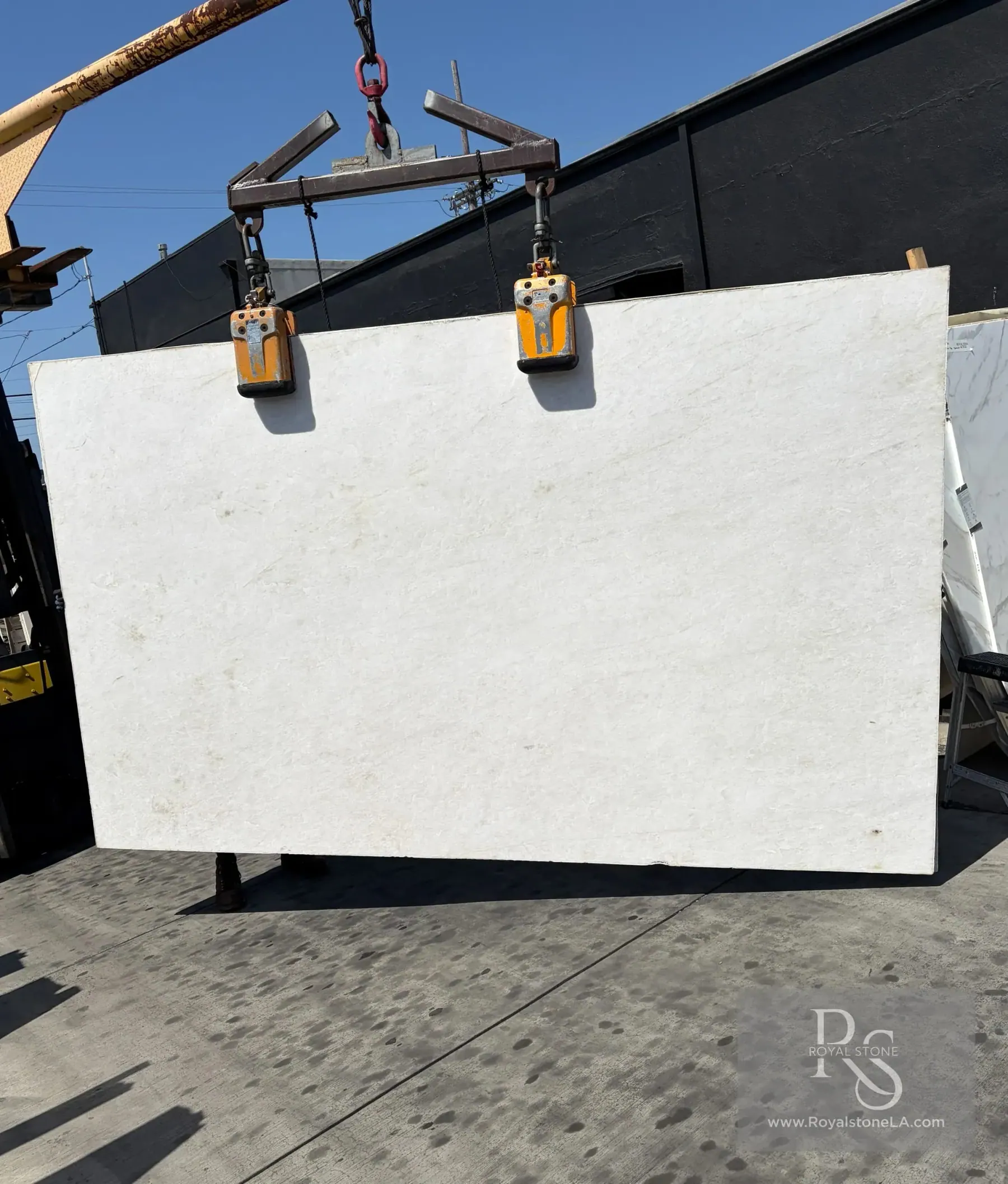Crystal White Supreme Quartzite quartzite slab at Royal Stone Los Angeles