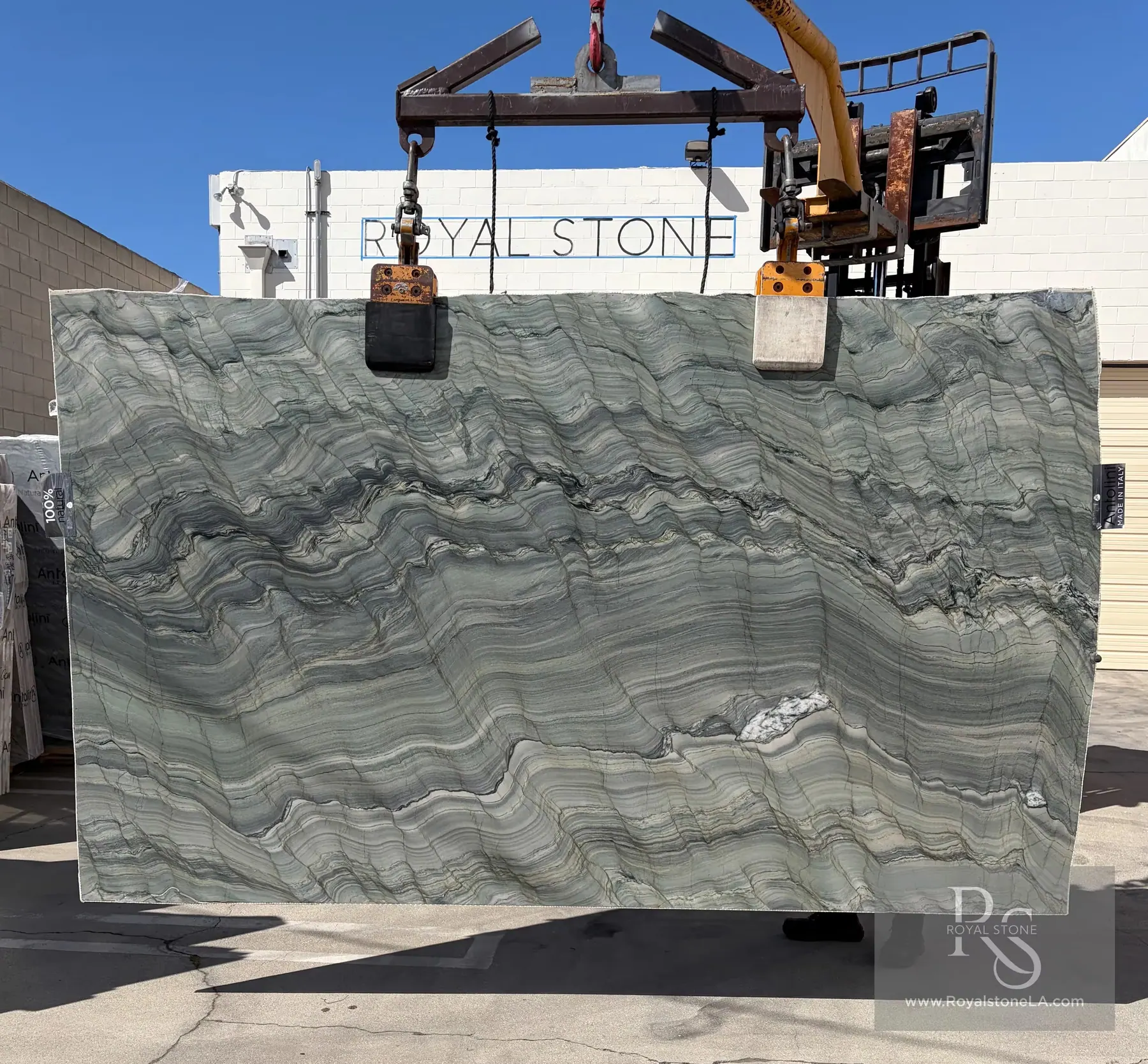 Antolini Fusion Green Wow Quartzite quartzite slab at Royal Stone Los Angeles