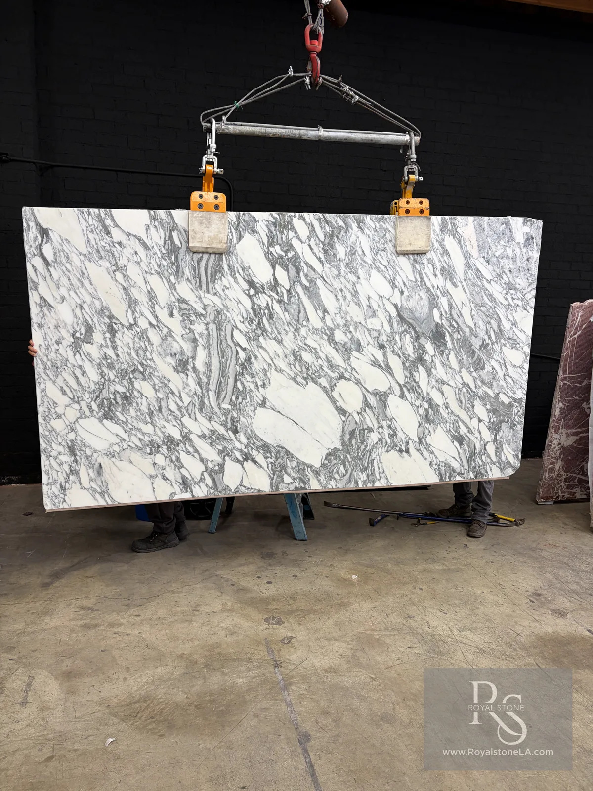 Arabescato Corchia Fantastico marble slab at Royal Stone Los Angeles