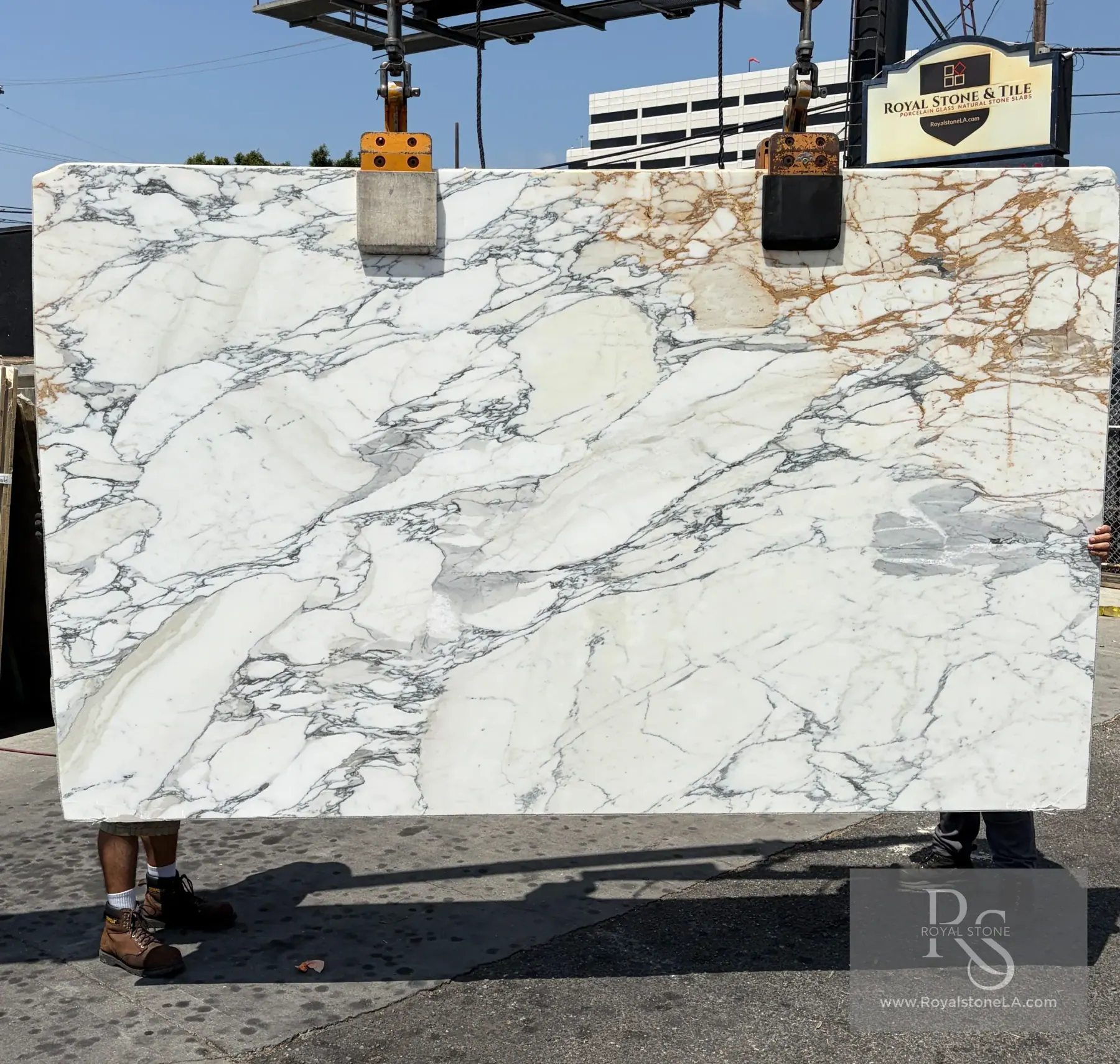 Arabescato Corchia Select marble slab at Royal Stone Los Angeles
