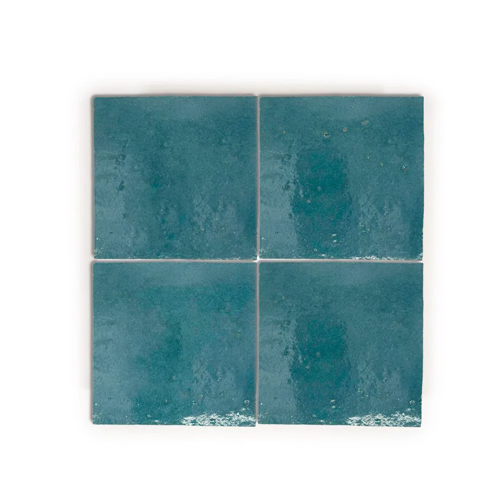 Zellige Classique Blue City 4x4 tile sample from the supplier color library