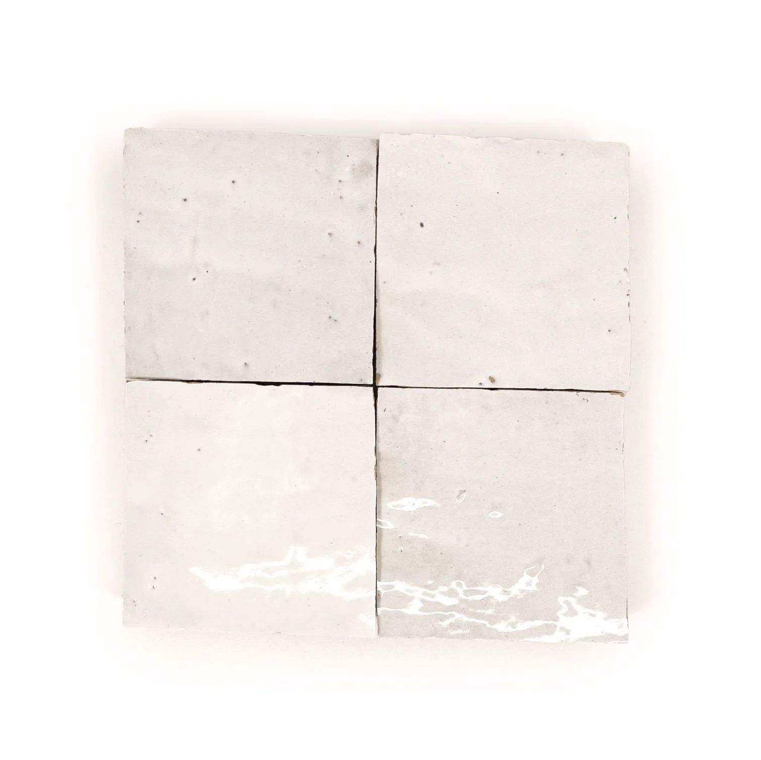 Zellige Classique Atlas White 4x4 tile sample from the supplier color library